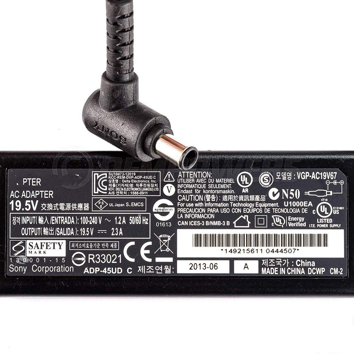 19.5V 2.3A VGP-AC19V67 for Sony VAIO Fit 14" SVF14A14CXS OEM VGP-AC19V69