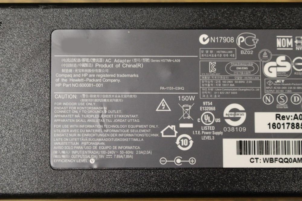 Fit for HP HSTNN-LA09 Touchsmart 600 Desktop Series 150W 19.0V 7.89A 3-Prong AC Power Adapter 585010-001