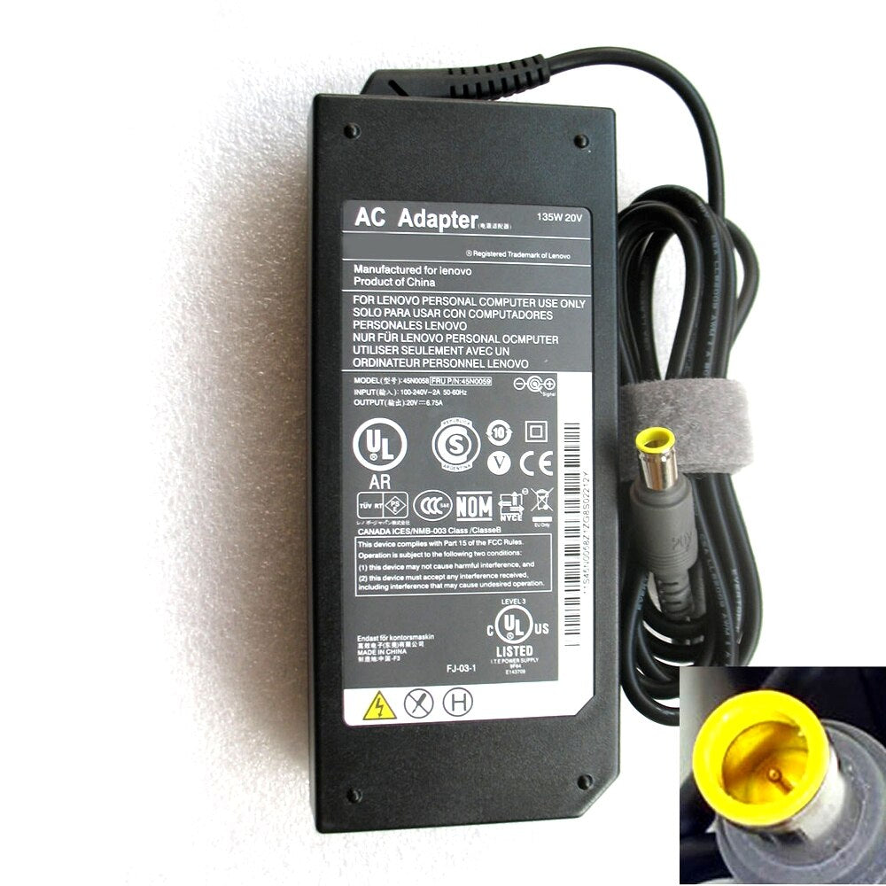 Fit for Lenovo W510 T520 20V 6.75A AC Adapter 45N0058 45N0059
