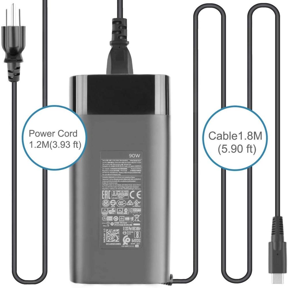 For HP 90W USB Type C Spectre AC Adapter 904082-003 904144-850