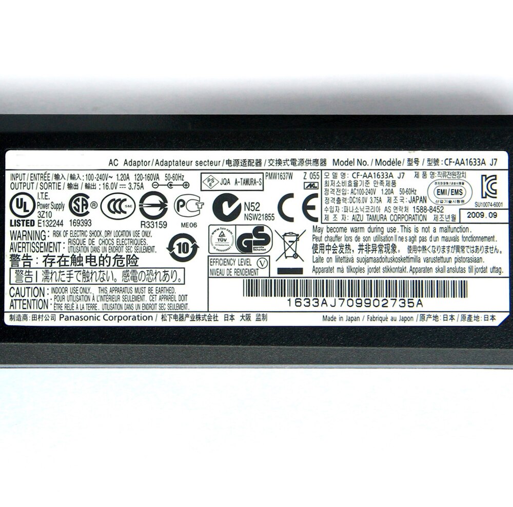 For Panasonic AC Adapter CF-AA6372B 16V 3.75A 60W SED70N2-16.0A for ToughBook