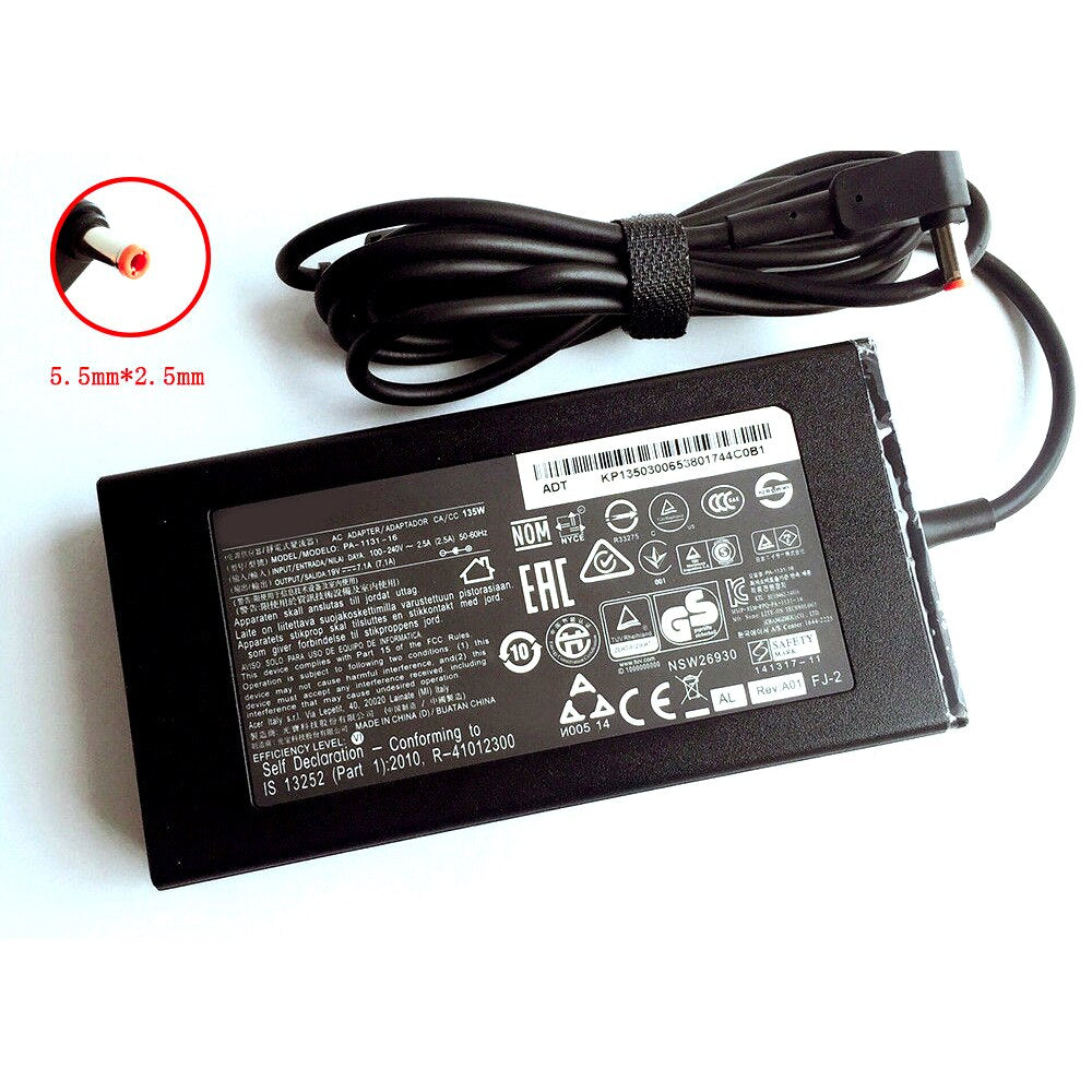 for Acer 19V 7.1A AC Adapter for Aspire VN7-591 MS2391 Series Notebook