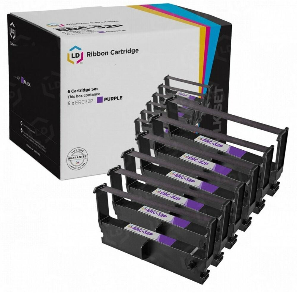 6pc Free Shipping Ribbon Compatible For Epson ERC-32 Purple M820 M825 M935 ERC32