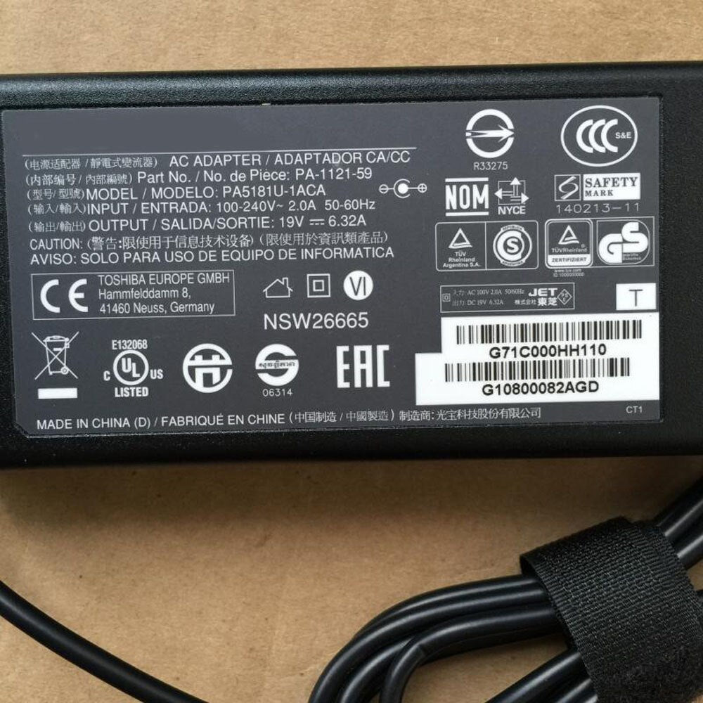 120W 19V 6.32A adapter charger for Toshiba DX735-D3360 PQQ10U-01G00N AIO PC