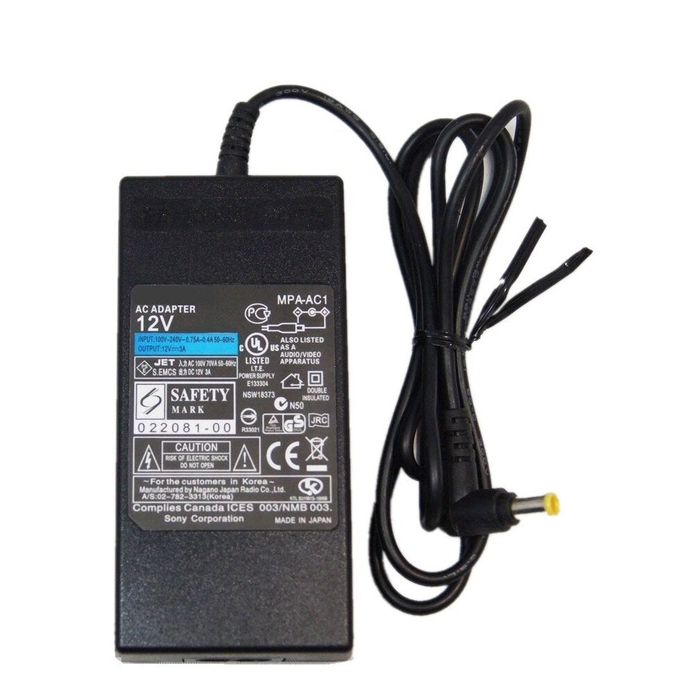 12V 3A Sony AC Power Adapter Charger fit for Sony VRD-MC3 MC5 MC6 D-VE7000/S