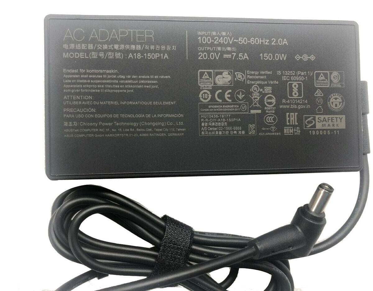 150W 20V 7.5A AC Adapter compatible for ASUS ROG Strix G G531 G531GT-AL541T A18-150P1A Laptop Power Supply US power cord