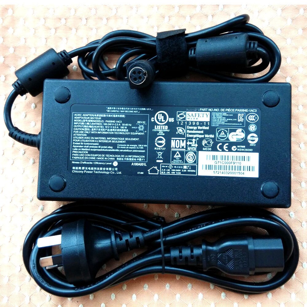 19V 9.5A 180W AC Adapter Charger fit for Toshiba Qosmio X875 X875-Q7290 X875-Q7390