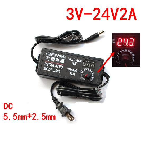 3-24V 2A New Adjustable power adapter For Voltage regulation with display power supply