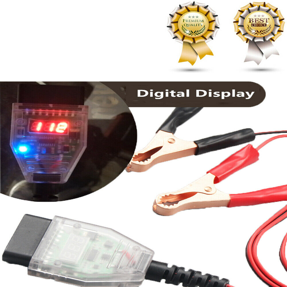 Automotive Battery replacement Tool Digital Display OBD2 ECU Memory Saver Cable