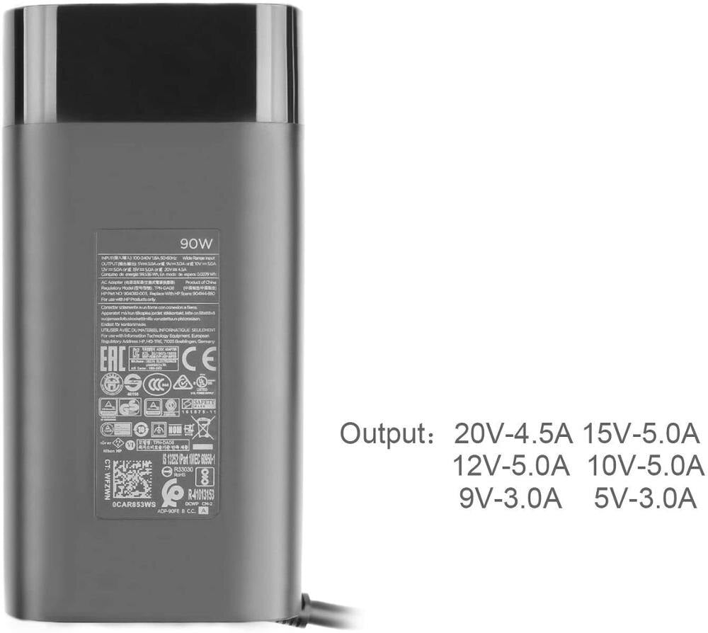 For HP 90W USB Type C Spectre AC Adapter 904082-003 904144-850